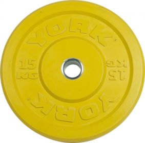 YORK USA 15 KG Yellow Rubber Training Bumper Plate