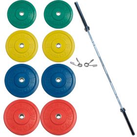 YORK USA Colored 160 kg Training Set (2 x 25, 20, 15, 10 kg). 32110, pr. Spring Collars - Black