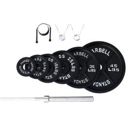 Vortex Strength 300 LB Olympic Weight Plate set (Includes 7 foot Olympic Barbell 700 lb capacity