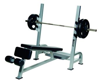 ST Olympic Decline Bench w/ Gun Racks - Silver