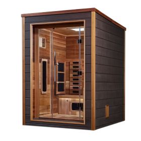 Golden Designs "Nora" 2 Person Outdoor-Indoor PureTech™ Hybrid Full Spectrum Sauna (GDI-8222-01) Golden Designs "Nora" 2 Person Outdoor-Indoor PureTech™ Hybrid Full Spectrum Sauna (GDI-8222-01)