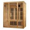 Maxxus "Bellevue" 3 Person Low EMF FAR Infrared Sauna Canadian Hemlock