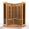 Maxxus "Avignon Edition" 3 Person Corner Near Zero EMF FAR Infrared Sauna - Canadian Red Cedar