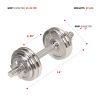 Sunny Health & Fitness 33lb Chrome Dumbbell Set w/ Carry Case