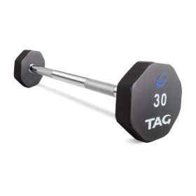 Tag Fitness 8-Sided Virgin Rubber Fixed Barbell with Straight Bar 20-110lb Set