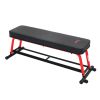 Sunny Health & Fitness Power Zone Strength Flat Bench with 550 LB Max Weight, Dumbbell Rack and Transport Wheels - SF-BH6996