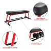 Sunny Health & Fitness Power Zone Strength Flat Bench with 550 LB Max Weight, Dumbbell Rack and Transport Wheels - SF-BH6996