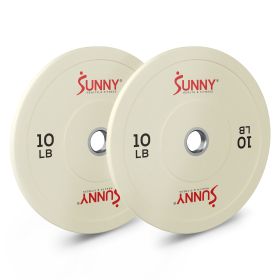 Sunny Health & Fitness Elite 2-inch Rubber Olympic Weight Plates 10-Pound (Pair) - SF-OP01-10