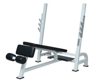 ST Olympic Decline Bench w/ Gun Racks - White