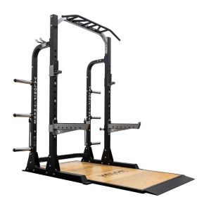 Valor 3x3 Half Rack w/ Platform, Multi Grip Bar, and Plate Storage