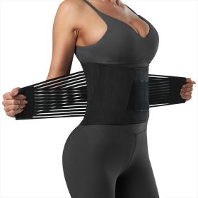 Women's Waist Trainer Neoprene Sauna Sweat Exercise Belt Waist Slim Belt (Black) Size S