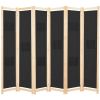 vidaXL 6-Panel Room Divider Black 94.5"x66.9"x1.6" Fabric