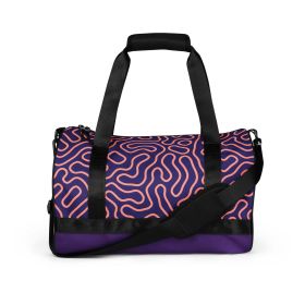 Purple Swiggle Print Print Gym Bag