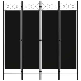 vidaXL 4-Panel Room Divider Black 63"x70.9"