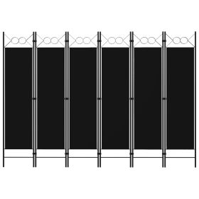 vidaXL 6-Panel Room Divider Black 94.5"x70.9"