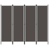 vidaXL 4-Panel Room Divider Anthracite 78.7"x70.9"