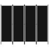 vidaXL 4-Panel Room Divider Black 78.7"x70.9"