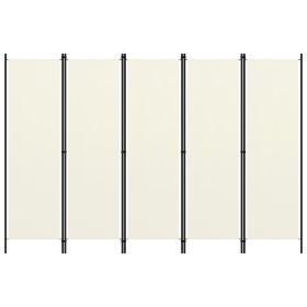 vidaXL 5-Panel Room Divider Cream White 98.4"x70.9"