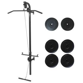 vidaXL Wall-mounted Power Tower with Weight Plates 88.2 lb (OUT OF STOCK)