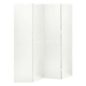 vidaXL 4-Panel Room Divider White 63"x70.9" Steel