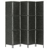 vidaXL 5-Panel Room Divider Black 76"x63" Water Hyacinth