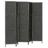 vidaXL 5-Panel Room Divider Black 76"x63" Water Hyacinth