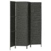 vidaXL 4-Panel Room Divider Black 60.6"x63" Water Hyacinth