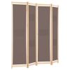 vidaXL 4-Panel Room Divider Brown 62.9"x66.9"x1.6" Fabric