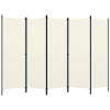 vidaXL 5-Panel Room Divider Cream White 98.4"x70.9"