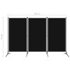 vidaXL 3-Panel Room Divider Black 102.4"x70.9"