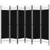 vidaXL 6-Panel Room Divider Black 94.5"x70.9"