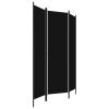 vidaXL 3-Panel Room Divider Black 59.1"x70.9"