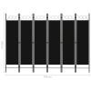 vidaXL 6-Panel Room Divider Black 94.5"x70.9"