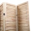 Sycamore wood 8 Panel Screen Folding Louvered Room Divider - light burn XH
