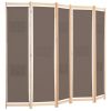 vidaXL 5-Panel Room Divider Brown 78.7"x66.9"x1.6" Fabric