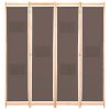 vidaXL 4-Panel Room Divider Brown 62.9"x66.9"x1.6" Fabric