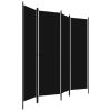 vidaXL 4-Panel Room Divider Black 78.7"x70.9"