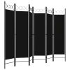 vidaXL 6-Panel Room Divider Black 94.5"x70.9"