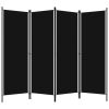 vidaXL 4-Panel Room Divider Black 78.7"x70.9"