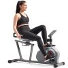 Sunny Health & Fitness Essentials Series Magnetic Smart Recumbent Bike with Exclusive SunnyFit® App Enhanced Bluetooth Connectivity