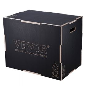 VEVOR 3 in 1 Plyometric Jump Box, 30/24/20 Inch Wooden Plyo Box, Platform & Jumping Agility Box