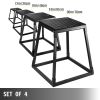 VEVOR Plyometric Platforms 4 PCS Set (12", 18", 24", 30"), Plyometric Jump Box Plyometric Training