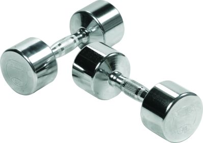 Professional Chrome Dumbbell w/ Ergo Grip (Solid Steel) (weight: 5)