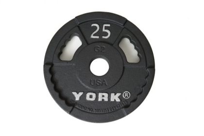 G-2 Olympic Dual Grip Thin Line Cast Iron Plate - Black (weight: 25)