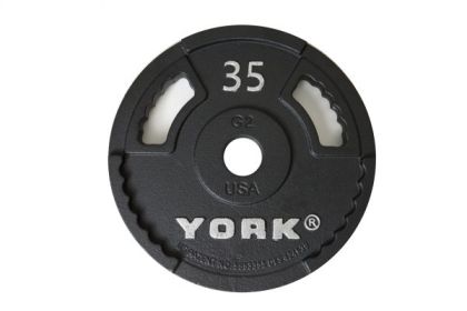 G-2 Olympic Dual Grip Thin Line Cast Iron Plate - Black (weight: 35)