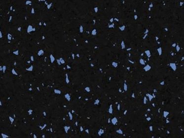 Vortex Rubber Rolls Gym Flooring Black w Specks VS 8mm 15ft (Color: Blue)