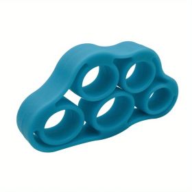 1pc Silicone Finger Expander (Fit Up To 60kg); Exercise Hand Grip; Wrist Strength Trainer Finger Exerciser Resistance Bands Fitness Equipment (Color: Deep Blue)