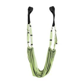 Adjustable Aerial Yoga Strap; Elastic Stretch Door Hanging Yoga Belts Hammock Swing Fitness Handstand Rope Training Device For Women (Color: Green)