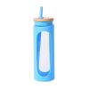 Glass Water Bottle Straw Silicone Bamboo Lid