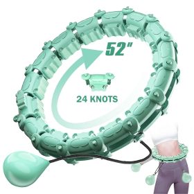 1pc Smart Weighted Hula Hoops, Fitness Weight Loss Gear, With Detachable Knots & Adjustable Weight (Color: Mint Green)
